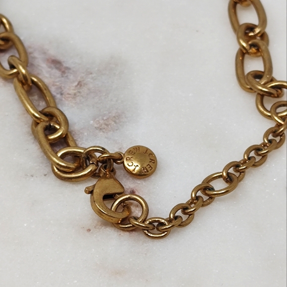 J. Crew chunky tortoiseshell print round chain link and gold tone chain necklace - Picture 7 of 11